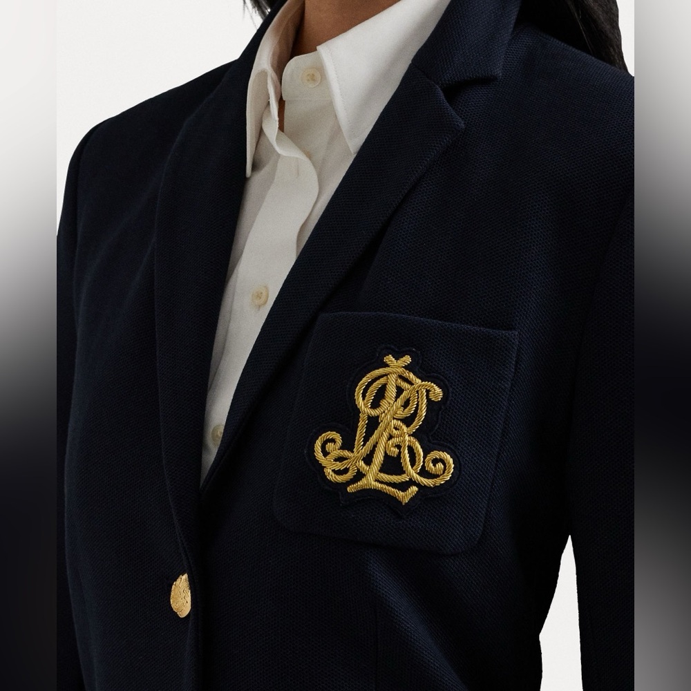 Lauren Ralph Lauren Bullion Jacquard Blazer Lauren Navy - Picture 4 of 9